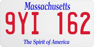 MA license plate 9YI162