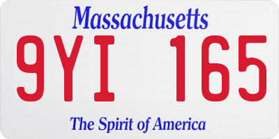 MA license plate 9YI165