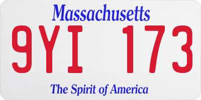 MA license plate 9YI173