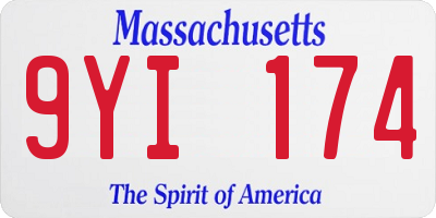 MA license plate 9YI174