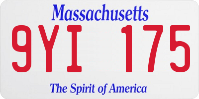 MA license plate 9YI175