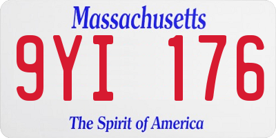 MA license plate 9YI176