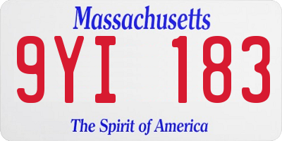 MA license plate 9YI183