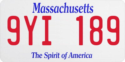 MA license plate 9YI189