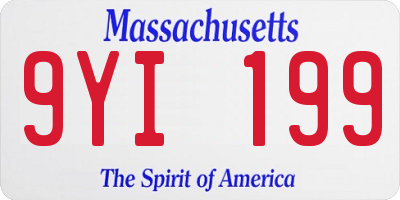 MA license plate 9YI199