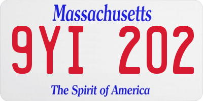 MA license plate 9YI202