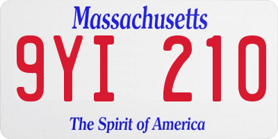 MA license plate 9YI210