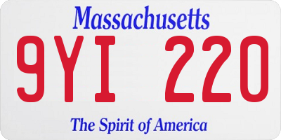 MA license plate 9YI220