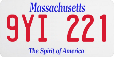 MA license plate 9YI221