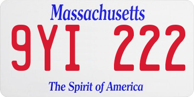 MA license plate 9YI222