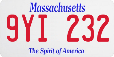 MA license plate 9YI232