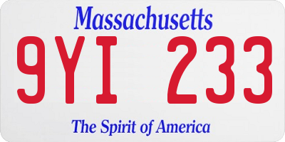 MA license plate 9YI233