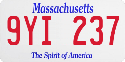 MA license plate 9YI237