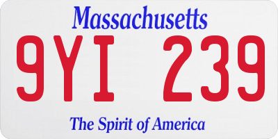 MA license plate 9YI239