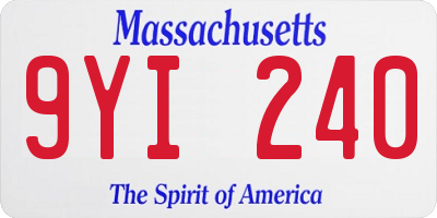 MA license plate 9YI240