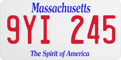 MA license plate 9YI245