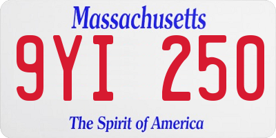 MA license plate 9YI250