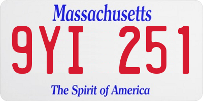 MA license plate 9YI251