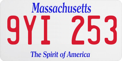MA license plate 9YI253