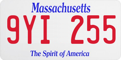 MA license plate 9YI255