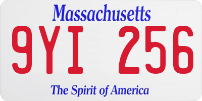 MA license plate 9YI256