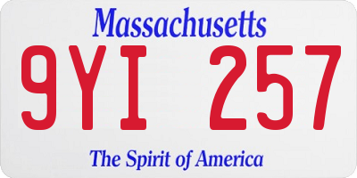 MA license plate 9YI257