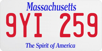 MA license plate 9YI259