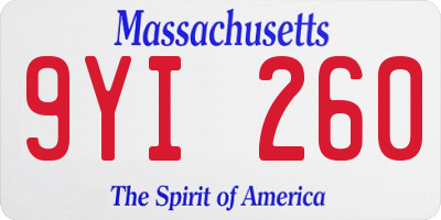 MA license plate 9YI260