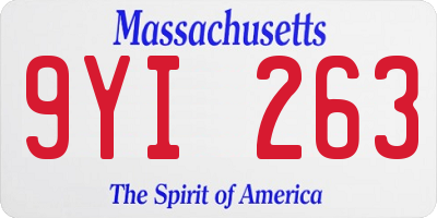 MA license plate 9YI263