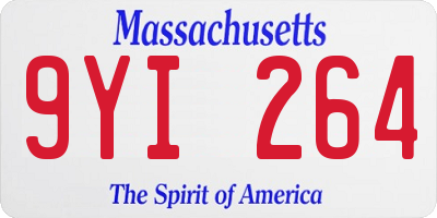 MA license plate 9YI264