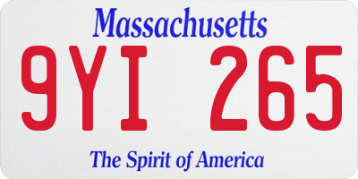 MA license plate 9YI265