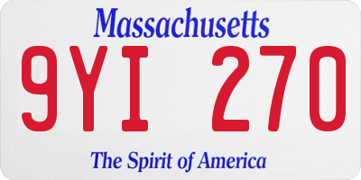 MA license plate 9YI270