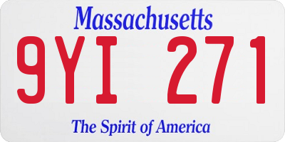 MA license plate 9YI271