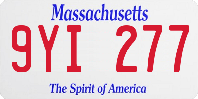 MA license plate 9YI277