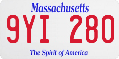 MA license plate 9YI280