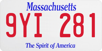 MA license plate 9YI281