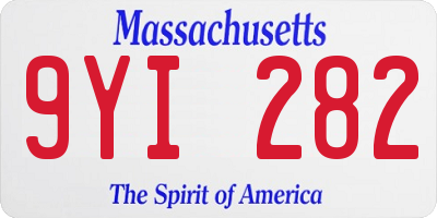 MA license plate 9YI282