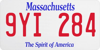 MA license plate 9YI284