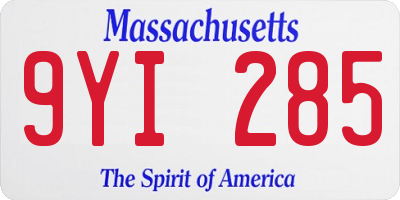 MA license plate 9YI285