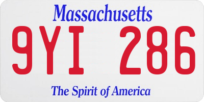 MA license plate 9YI286