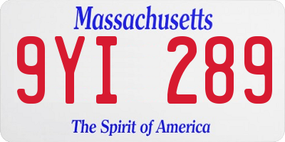 MA license plate 9YI289
