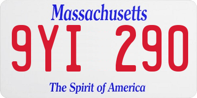 MA license plate 9YI290