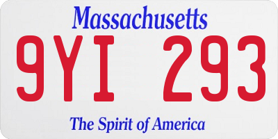MA license plate 9YI293