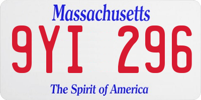 MA license plate 9YI296