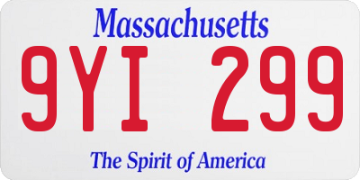 MA license plate 9YI299