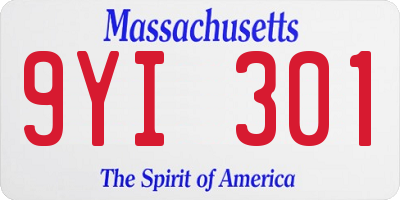 MA license plate 9YI301