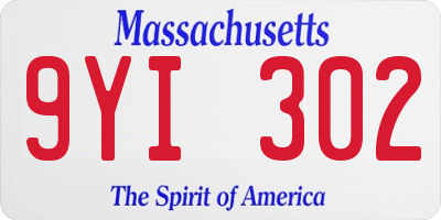 MA license plate 9YI302