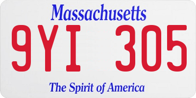 MA license plate 9YI305