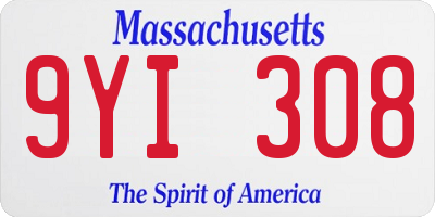 MA license plate 9YI308