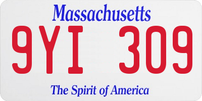 MA license plate 9YI309